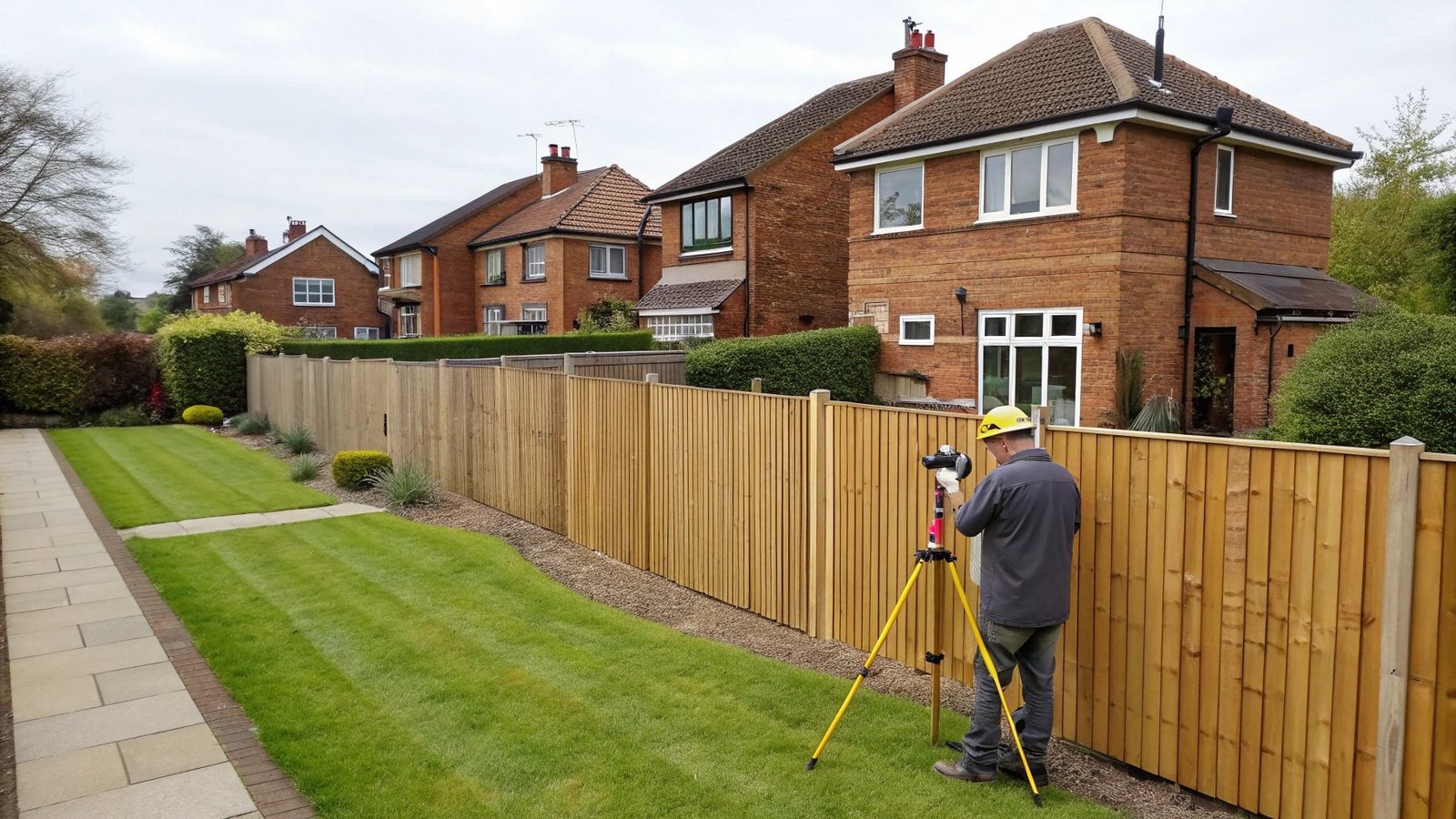 Boundary dispute survey being conducted by professional surveyor